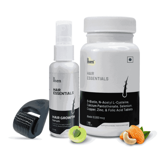 Hair Nutri Essentials Kit | Hair Growth Serum + Biotin + Derma Roller